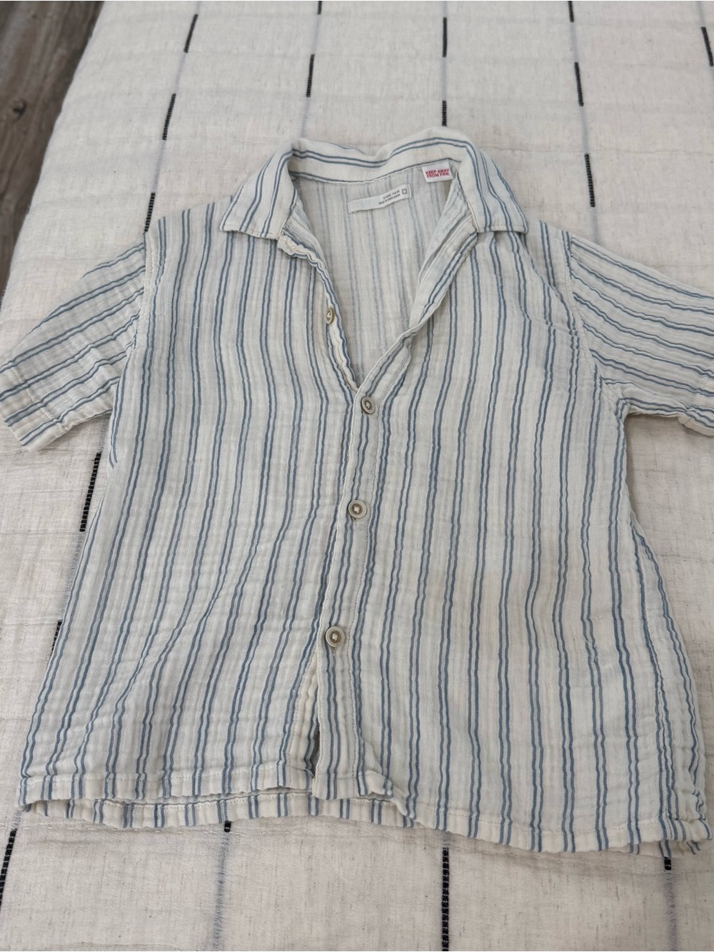 ZARA Kids Short-Sleeve Shirt - Light Blue Stripe